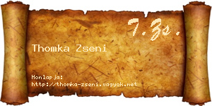 Thomka Zseni névjegykártya